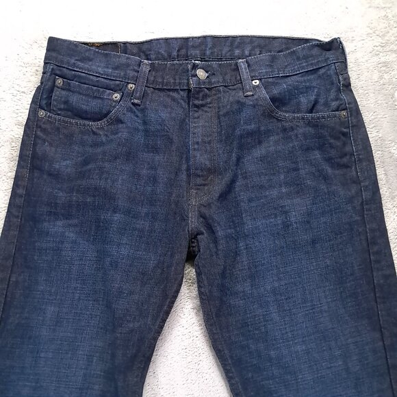 Levis 527 Jeans Men 36x30 Boot Cut Whiskers 100% Cotton Dark Blue Denim Western - Picture 3 of 15